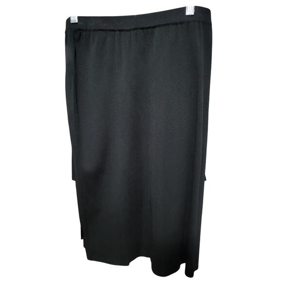 Ming Wang Black 100% Filament/Acrylic Midi Pull On Skirt - Large - Picture 1 of 6